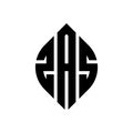 ZAS circle letter logo design with circle and ellipse shape. ZAS ellipse letters with typographic style. The three initials form a Royalty Free Stock Photo