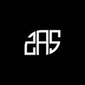 ZAS letter logo design on black background. ZAS creative initials letter logo concept. ZAS letter design Royalty Free Stock Photo