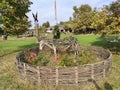 Zasavica Nature Reserve Serbia sculpture of donkey made of wattle