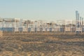 Zatoka, Odessa, Ukraine - September 1, 2021: Beach chairs and umbrellas shot with Photo mode special effect used: Multiple