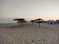 Zatoka, Odessa, Ukraine - September 4, 2021: Black Sea beach after sunset Royalty Free Stock Photo