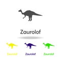 zaurolof, dinosaur colored icon. Can be used for web, logo, mobile app, UI, UX