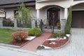 Zavar, Slovakia - April, 2011: private house entrance.