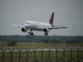 Airbus A320 of Brussels airlines lands.