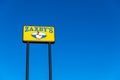 Zaxby`s restaurant sign, a fast food chain that serves fried chicken and a variety of other food items