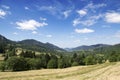 Zazriva and Terchova villages, long valley, Lesser Fatra mountains, sunlight, fields and meadows Royalty Free Stock Photo