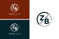 ZB Vector Logo Template - Simple Icon for Initial Letter Z and B Monogram Royalty Free Stock Photo
