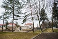 Zbarazh, Ukraine - July 24, 2018: Huge old castle in the country