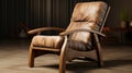 Zbrush Style Leather Recliner With Realistic Wood Texture