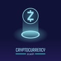 Zcash blockchain cryptocurrency logo Royalty Free Stock Photo