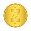 Zcash coin icon. Cryptocurrency coin money. blockchain symbol. Internet money