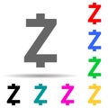 Zcash coin multi color style icon. Simple glyph, flat vector of crypto icons for ui and ux, website or mobile application