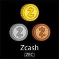 Zcash cryptocurrency coins