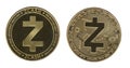 Zcash front back Royalty Free Stock Photo