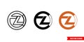 Zclassic icon of 3 types color, black and white, outline. Isolated vector sign symbol.