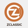Zclassic ZCL vector logo. A privacy and selective transparency of money transactions and crypto currency.