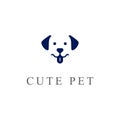 Simple Cute Dog Puppy Logo Design Vector Royalty Free Stock Photo