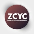 ZCYC - Zero Coupon Yield Curve acronym, business concept background