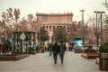 Exit from North Avenue to Freedom Square and the Opera House in Yerevan, the capital of Armenia