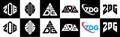 ZDF letter logo design in six style. ZDF polygon, circle, triangle, hexagon, flat and simple style with black and white color Royalty Free Stock Photo