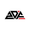 ZDF triangle letter logo design with triangle shape. ZDF triangle logo design monogram. ZDF triangle vector logo template with red Royalty Free Stock Photo