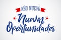 Ano Nuevo Nuevas Oportunidades, New Year New Opportunities Spanish Text Vector Design.