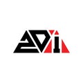 ZDI triangle letter logo design with triangle shape. ZDI triangle logo design monogram. ZDI triangle vector logo template with red Royalty Free Stock Photo