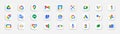 Zdolbuniv, Ukraine - May 6, 2023: Google product icon set. Official application icons Google. Isolated Google products
