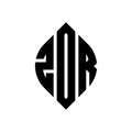 ZDR circle letter logo design with circle and ellipse shape. ZDR ellipse letters with typographic style. The three initials form a Royalty Free Stock Photo
