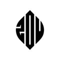 ZDV circle letter logo design with circle and ellipse shape. ZDV ellipse letters with typographic style. The three initials form a Royalty Free Stock Photo