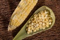 Zea mays - Fresh corn cob and kernels Royalty Free Stock Photo