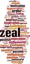 Zeal word cloud Royalty Free Stock Photo