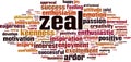 Zeal word cloud Royalty Free Stock Photo