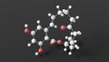 zearalenone molecular structure, estrogenic metabolite, ball and stick 3d model, structural chemical formula with colored atoms Royalty Free Stock Photo