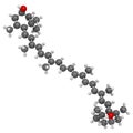 Zeaxanthin yellow pigment molecule. Responsible for color of bell peppers, corn, saffron, etc. Also plays important role in human. Royalty Free Stock Photo