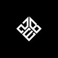 ZEB letter logo design on black background. ZEB creative initials letter logo concept. ZEB letter design Royalty Free Stock Photo