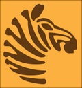 ZEBRÃÂ ANIMAL ON THE ORANGE BACKGROUND