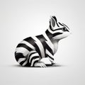 Monochromatic Zebra And Bunny Art: A Distinctive Vector Illustration