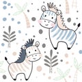 Zebra baby seamless pattern. Scandinavian cute print. Royalty Free Stock Photo