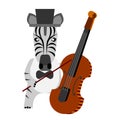 Zebra with bass
