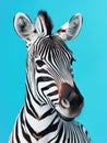 Zebra with a black and white striped face is staring at the camera Royalty Free Stock Photo