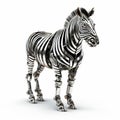 Metallic Zebra: Unique 3d Model With Realistic Metal Texture