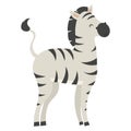 Zebra cartoon. Vector illustration of a cute zebra. Drawing animal for children. Zoo for kids. Royalty Free Stock Photo