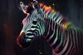 Zebra closeup animal. Generate Ai