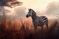 Zebra closeup wild freedom. Generate Ai