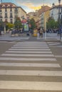 Zebra crossing PLaza Isabel II, Madrid Spain