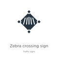 Zebra crossing sign icon vector. Trendy flat zebra crossing sign icon from traffic signs collection isolated on white background. Royalty Free Stock Photo