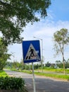 Zebra Crossing Sign in a Quiet Place