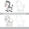 Zebra. Drawing worksheet.