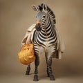 Cheese Zebra: Hyper-realistic Still Life With Zebra Wearing Bavarian Clothing